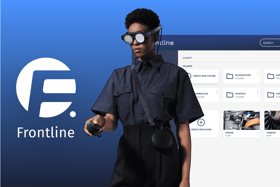 Frontline - A product brand for the enterprise XR platform turning experts into trainers.