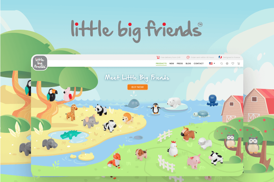 Little Big Friends - Brand, illustration, and e-commerce for a plush-toy company with a habitat-first story.