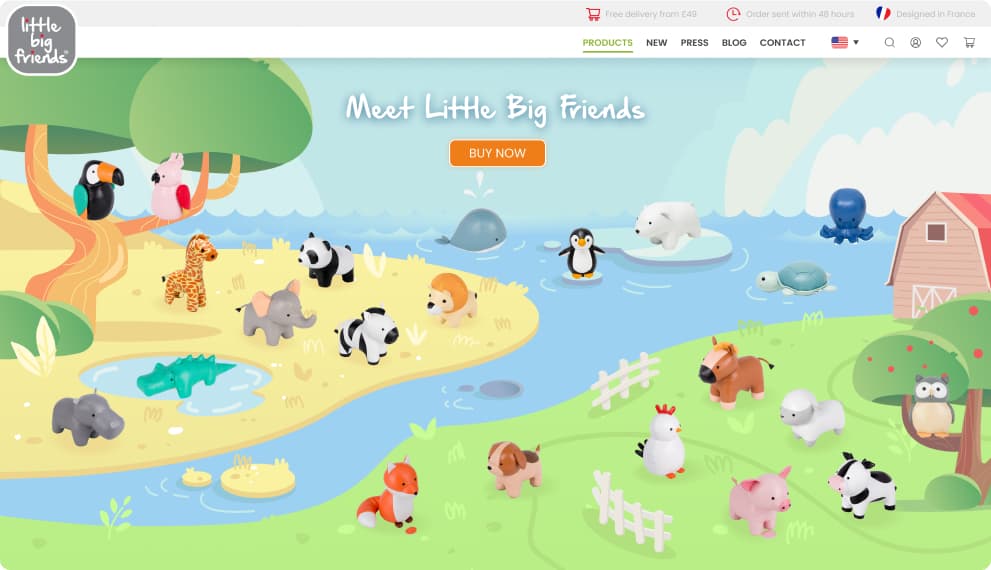 Little Big Friends homepage mockup