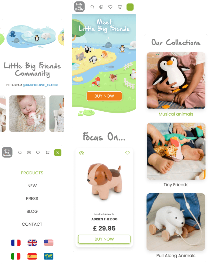 Little Big Friends mobile app screens