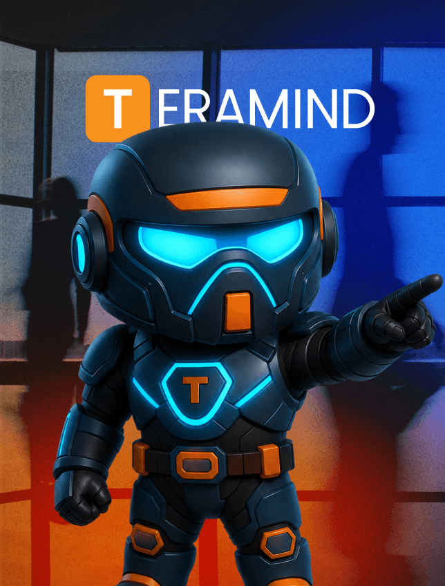 Teramind - One brand, 10+ formats — from web pages to an exhibition wall, fronted by Timmy the robot.