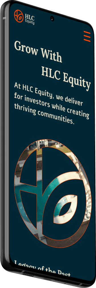 HLC Equity homepage shown on mobile.