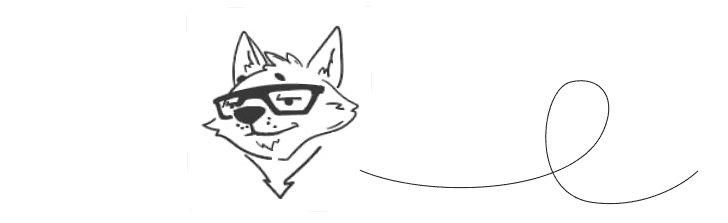 Spectral mascot sketch - wolf head with a playful squiggle.