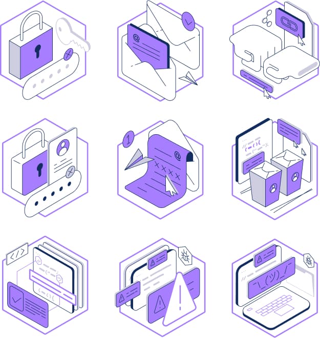 Spectral isometric icons - a set of 3D-style icons rendered on a flat surface.