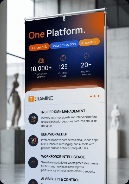 One Platform roll-up banner in a gallery space.